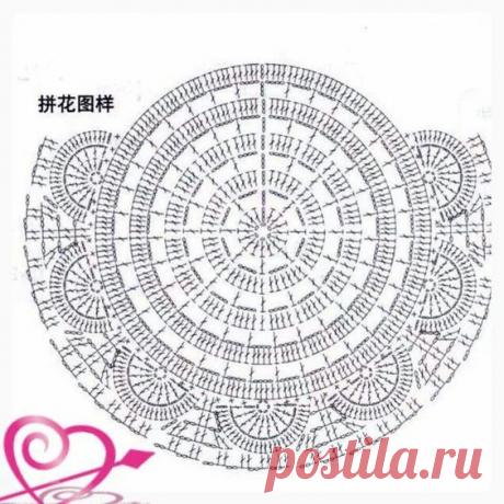 Простая схема для вязания круглой салфетки
