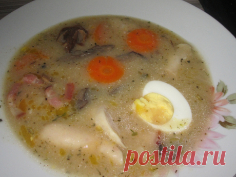 Журек с сушёными грибами (Zurek z suszonymi grzybami)