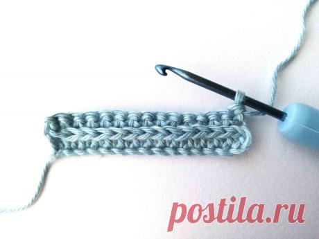 Как вязать в 3-ю петлю только лицевой (3мн-н) - нордический крючок