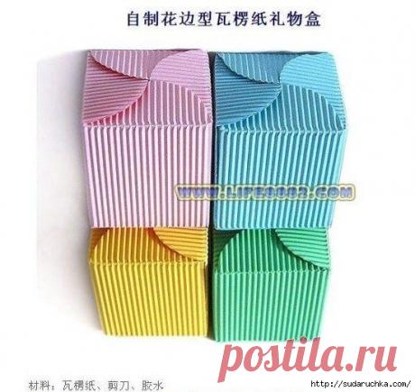 Упаковка - коробочка из гофрокартона. Мастер класс.