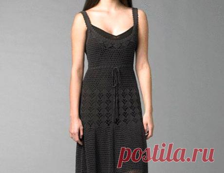 Черный филейный сарафан. Схема