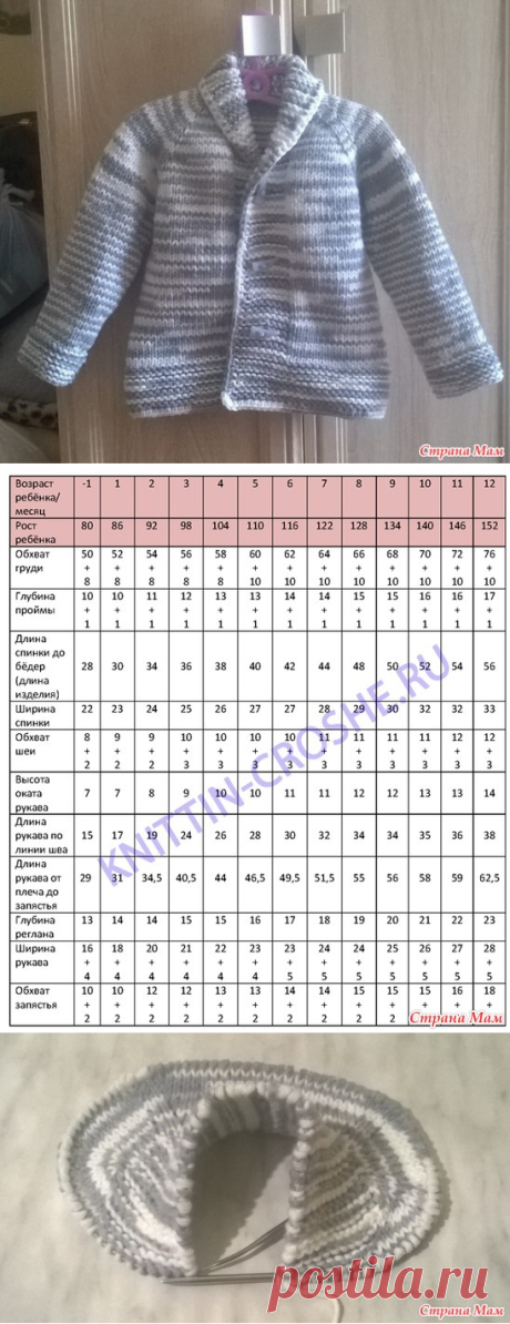 Детский кардиган спицами