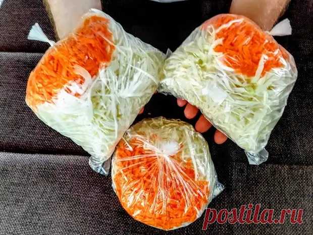 Быстрый рецепт квашеной капусты в пакете⁠⁠ - Будет вкусно - Социальная сеть 