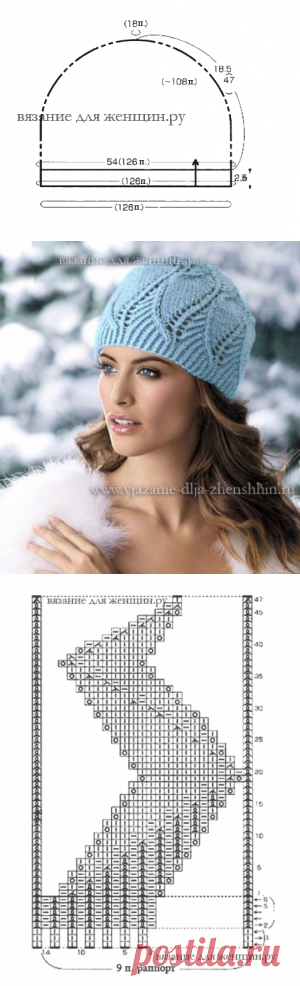 Головные уборы. Шапки спицами для женщин - схемы и описание / Вязание