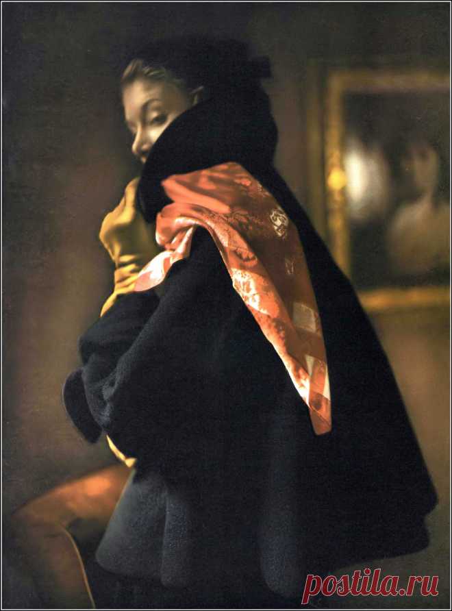 Model is wearing a silk brocade scarf by Ascher of London,… | Flickr