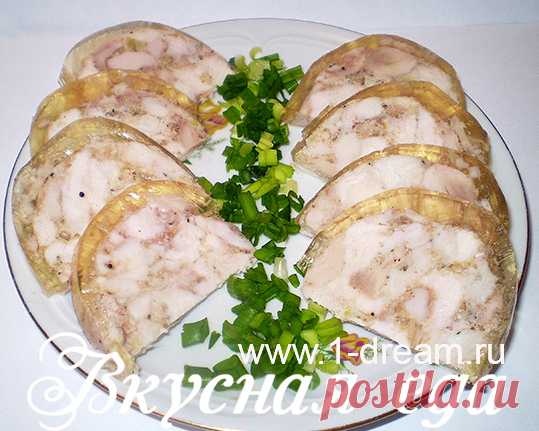 Куриный рулет - рецепт с чесноком - Вкусная еда