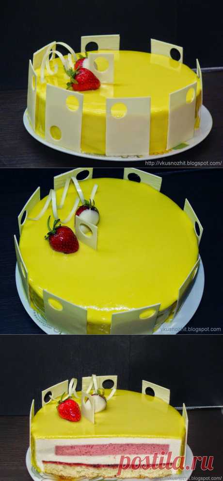 Вкусно жить не запретишь!: Лимонно-клубничный торт-мусс