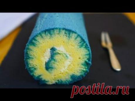 Butterflypea Blue Hurricane Roll Cake 青いハリケーンロールケーキ