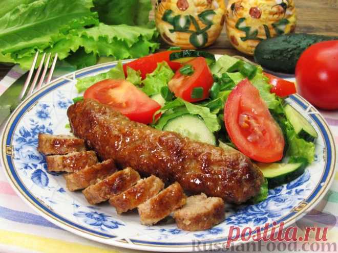 Рецепт: Колбаски из мясного фарша с чесноком (на сковороде) на RussianFood.com