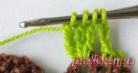 Узор крючком *Незабудки* - мастер-класс