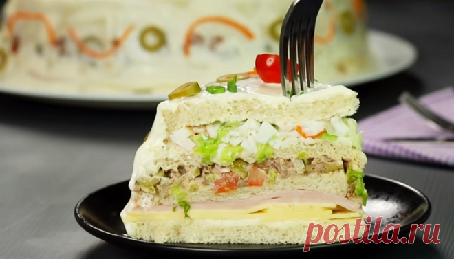 Яркий, сытный и вкусный торт – в качестве закуски