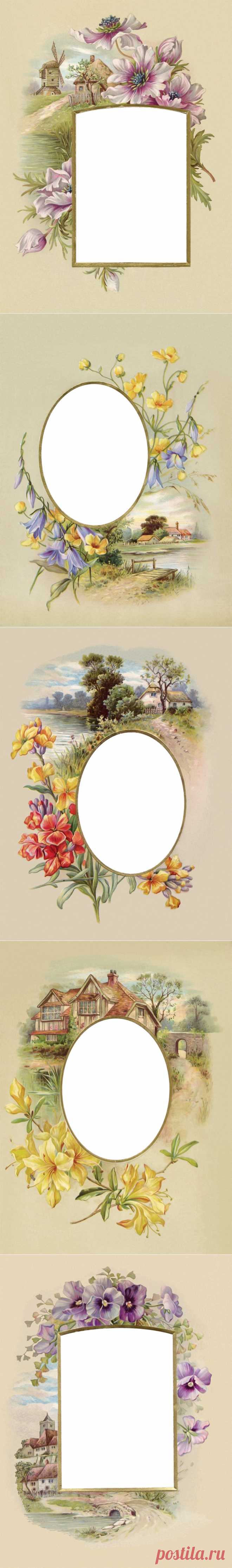 Картинки в формате PNG. Винтажные рамочки..