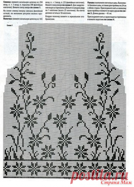 Кардиган "Васильки" от Валентины Дьяченко. - ВЯЗАНАЯ МОДА+ ДЛЯ НЕМОДЕЛЬНЫХ ДАМ - Страна Мам