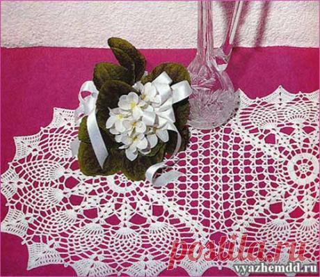 Ажурная овальная салфетка - vyazhemdd.ru