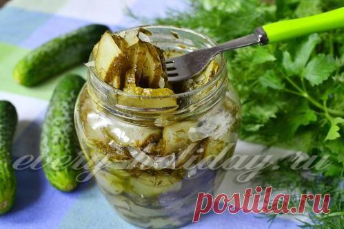 Салат из огурцов на зиму "Зимний король", стерилизация не требуется