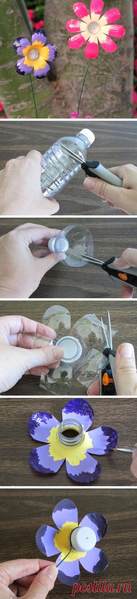 Plastic Bottle Flowers | Click Pic for 22 DIY Spring Crafts for Kid to Make | Easy Spring Craft Ideas for Toddlers: