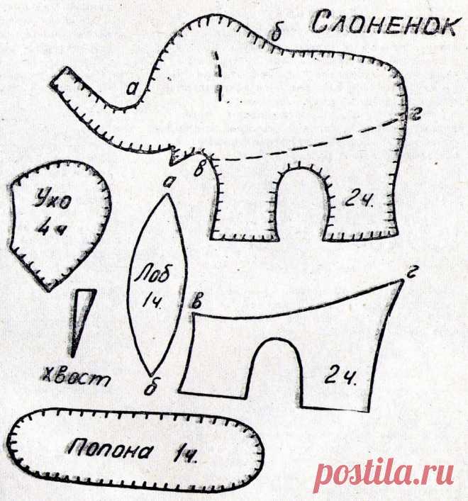 Мягкие игрушки своими руками: выкройки щенка, зайца, ежика и слоненка | Идеи для семьи | Рукоделие: вышивание, вязание, плетение, шитье, изготовление мебели
