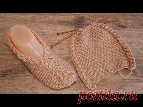 Следки «Гиацинт» спицами 🌺 Slippers «Giacint» knitting patterns