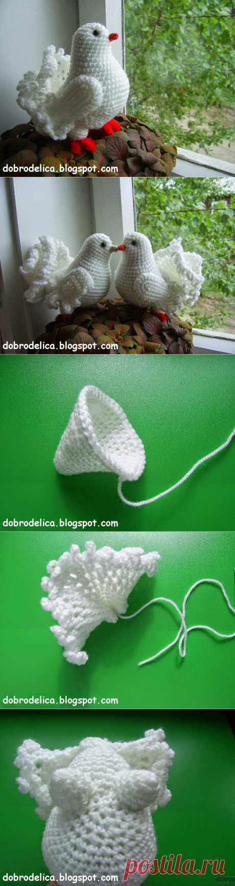 Доброделица: Голубь крючком Мастер-класс.