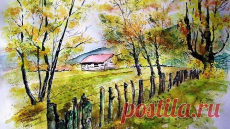 Картинки "Осень нарисованная акварелью" (43 фото) ⭐ Забавник