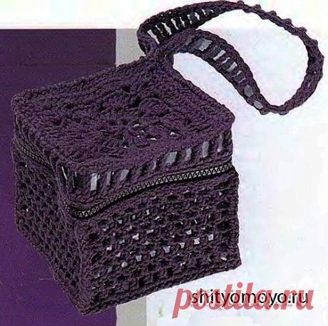 Бесплатные модели и схемы вязания: фиолетовая сумочка крючком/Сумки. Рюкзаки. Клатчи/Вязание/Статьи / Шитье, вязание, рукоделие, бисероплетение