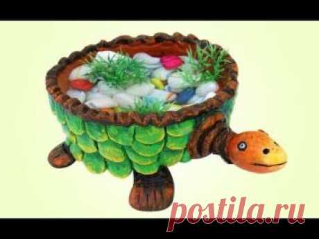 #BestOutOfWaste - Have a look at this beautiful Tortoise clay craft that is made using plastic ball and chidren’s playing clay. This creative tortoise is a l...