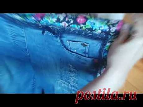 стильные летние брючки из старых джинс #джинсовыепеределки #перешиваемодежду #апсайклинг #denim