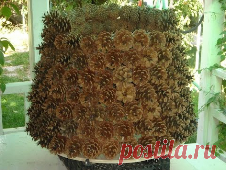 Новогодние поделки и игрушки на елку из шишек, для выставок и конкурсов в школе и детском саду!