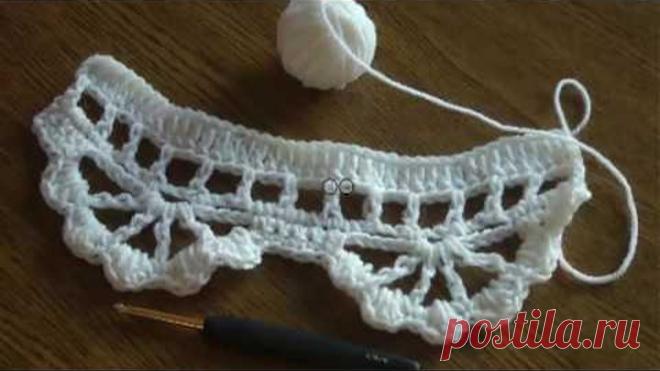 Простой красивый рисунок крючком для отделки