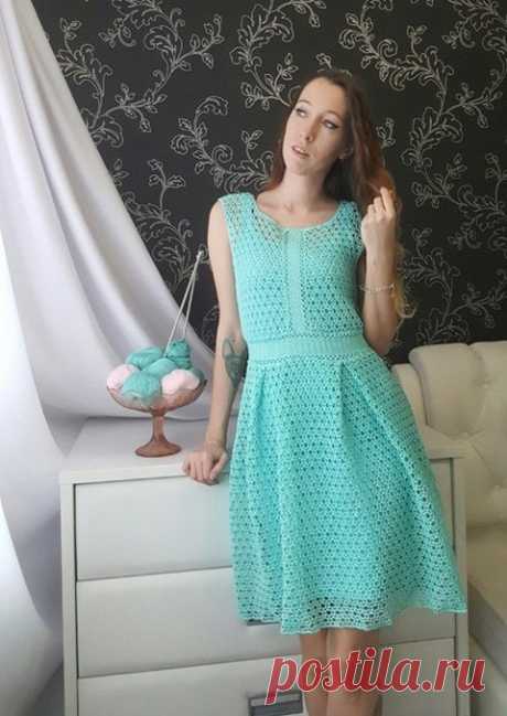 Ажурное платье крючком, Больше 20 схем и идей для вязания!