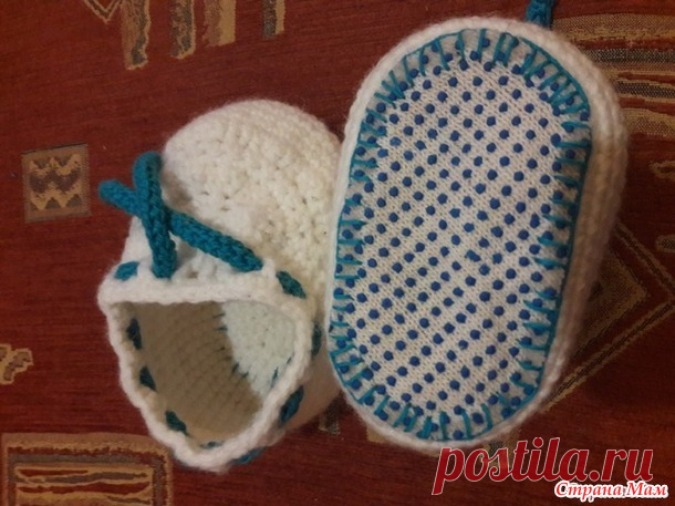 . Пинетки для малыша с нескользящей подошвой - Вязание - Страна Мам