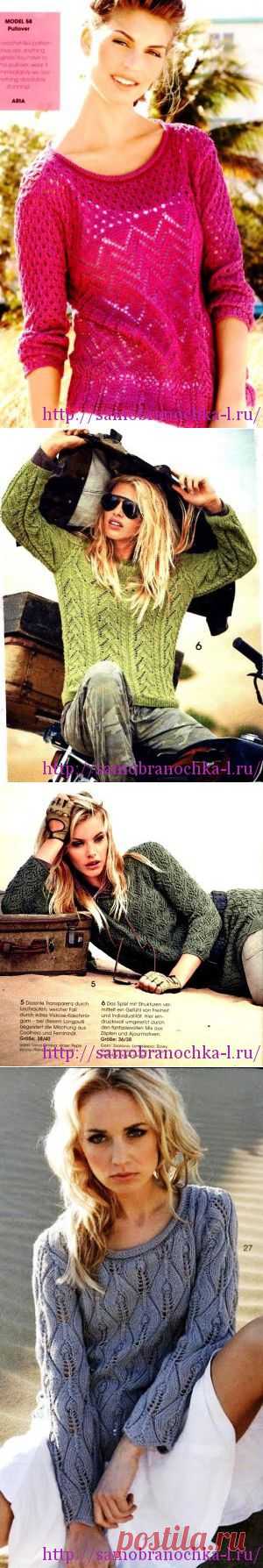 Ажурные джемперы спицами