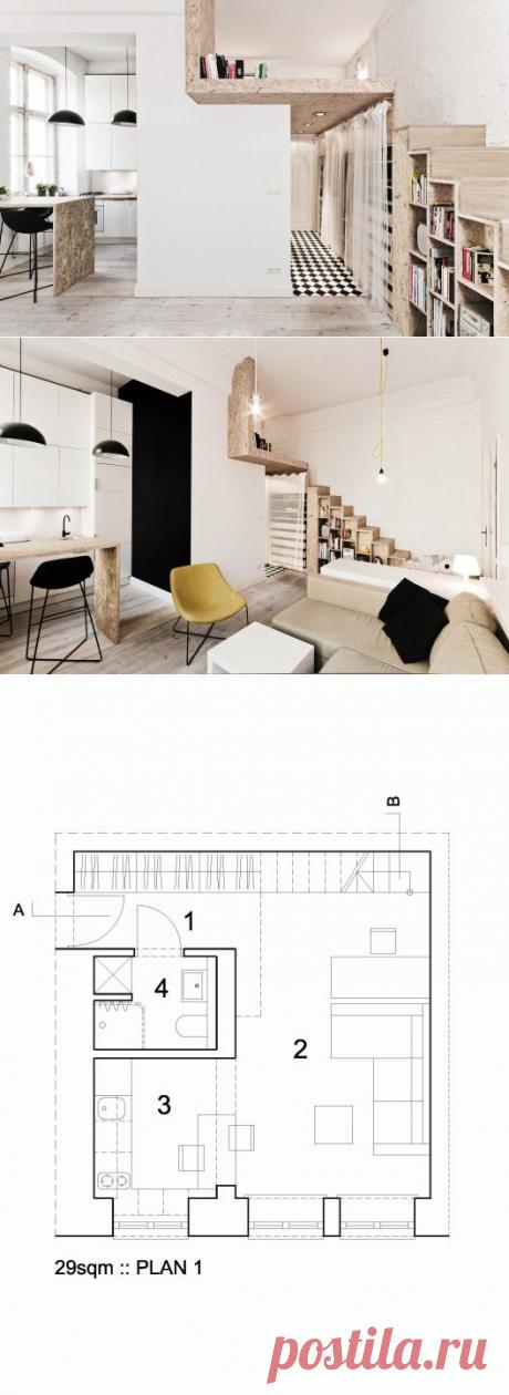 ОСВ в интерьре квартиры студии