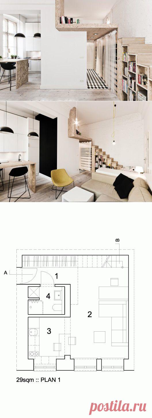 ОСВ в интерьре квартиры студии