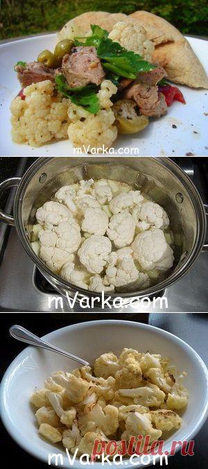 Цветная капуста в сметанном соусе, приготовленная в мультиварке