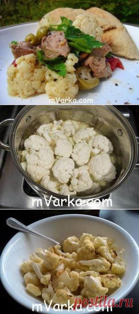 Цветная капуста в сметанном соусе, приготовленная в мультиварке