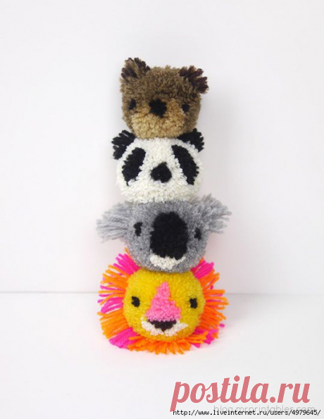КАК СДЕЛАТЬ НЕОБЫЧНЫЕ ПОМПОНЫ ЗВЕРЮШКИ - МАСТЕР КЛАССЫ