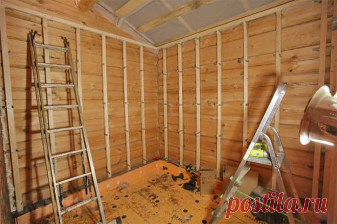 Обшивка стен гипсокартоном в деревянном доме RMNT.RU
