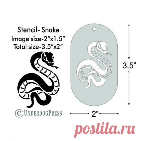 Stencil - Snake,  Medium This stencil features a snake and looks ready to strike!  Stencil works on a variety of surfaces, great for face paint, glitter / temporary tattoo, airbrush and more! Outer dimension of stencil measures 3.5x2 Image dimension measures approximately 2x1.5 Non stick and reusable Fits in