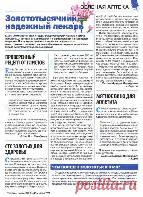 Золототысячник - надежный лекарь