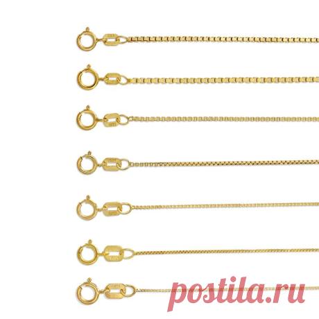 Solid 14K Gold Box Chain Necklace Delicate Dainty Layering | Etsy