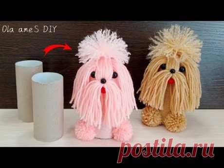❤️ Симпатичная СОБАЧКА из Втулки и Ниток 🐶🧶🐶 The Best Yarn Dog - How to Make 🌟 Ola ameS DIY