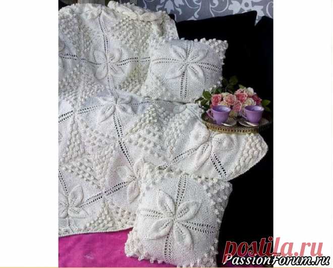 Плед с листиками. Описание - запись пользователя Зоя (Михална) в сообществе Вязание спицами в категории Вязание спицами аксессуаров Вязаные покрывала и пледы создают уют в доме. Связать их может даже начинающая вязальщица. Начинать осваивать вязание лучше с пледа, состоящего из модулей – квадратов, каждый из которых вяжется спицами отдельно.