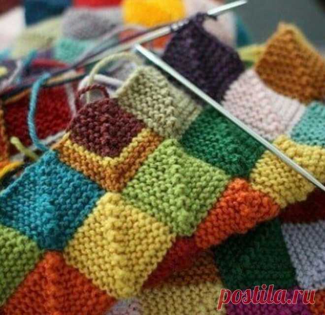 Вяжем спицами из остатков пряжи. Просто, эффектно, полезно для расхламления | Для души | Яндекс Дзен
