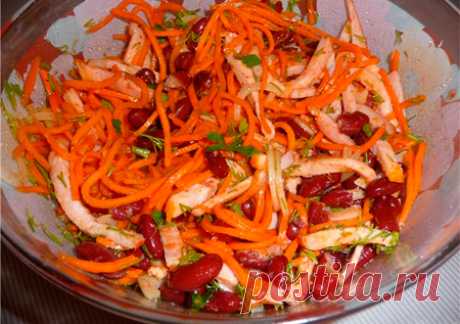 Салат из корейской моркови с фасолью - Подборка вкусных кулинарных
