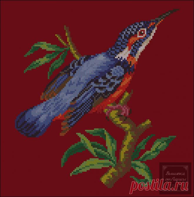 (11) Gallery.ru / Фото #1 - Зимородок (на льне) - larisa-bnw