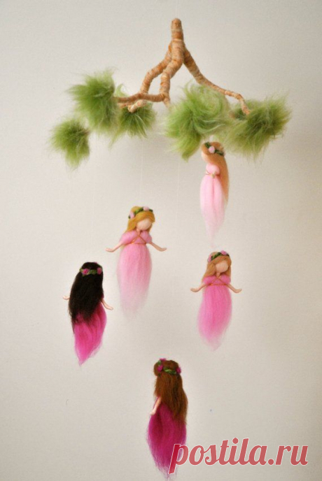 23.09.2018 - This is a Waldorf inspired piece made of wool by the needle-felting technique. It's been created  to provide a peaceful and harmonious image that communicates with the soul through its colors, textures, forms and energy. Dimensions: 25 in height, 12in width Note: it is not a toy. SHIPPING: Since shop-home is located in Montréal, contact the shop owner for more accurate delivery-time and shipping-costs.