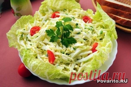 Салат из пекинской капусты с огурцом и яйцами » Povarito.Ru - Пошаговые фото-рецепты с описанием этапов приготовления