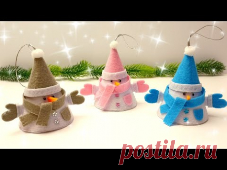 Милые Снеговики. Игрушки на елку своими руками/ Snowmen. DIY Christmas tree toys