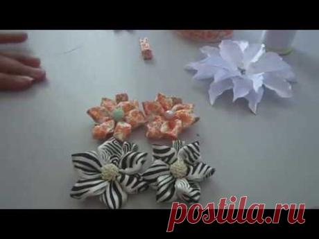 Flor De Fita de Cetim no bico de pato Aula 94